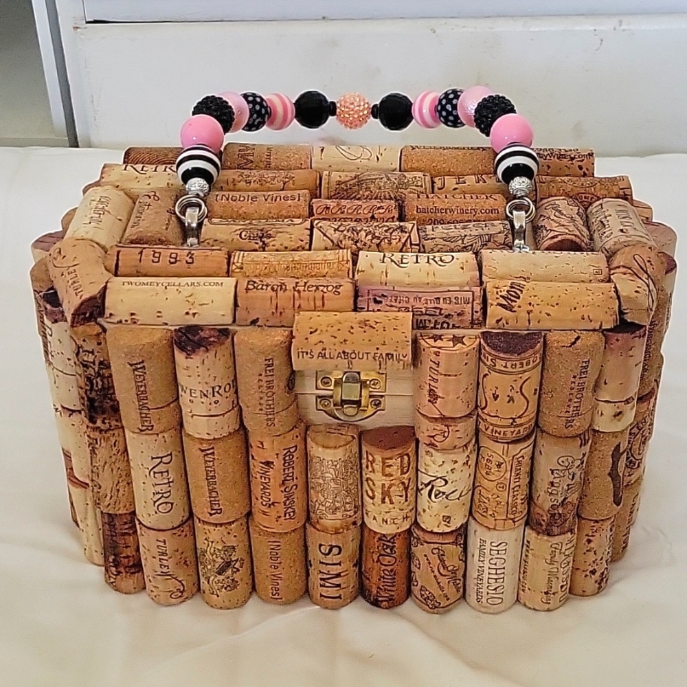 Handmade wine cork purse